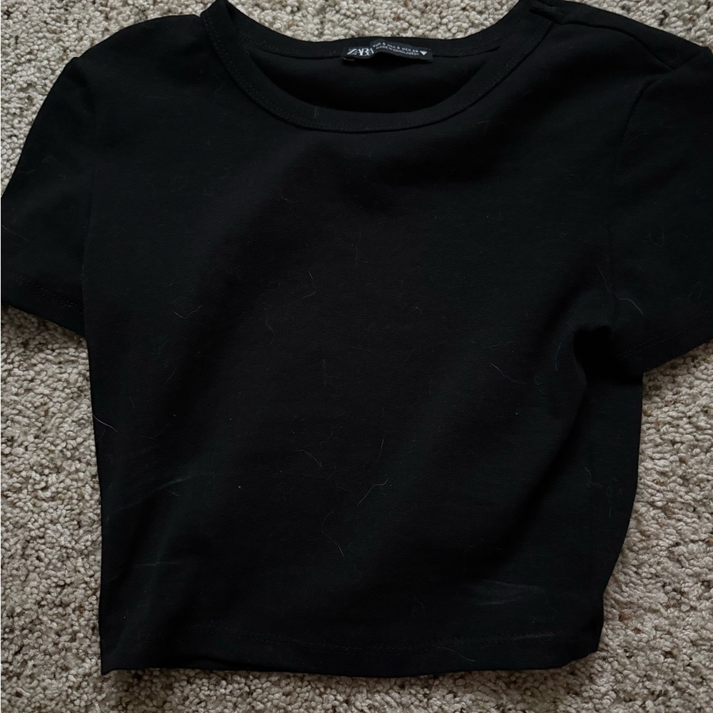 Zara Elegant Black Tee